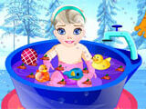 Baby Elsa Bath Time