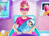 Barbie Superhero And The Newborn Baby
